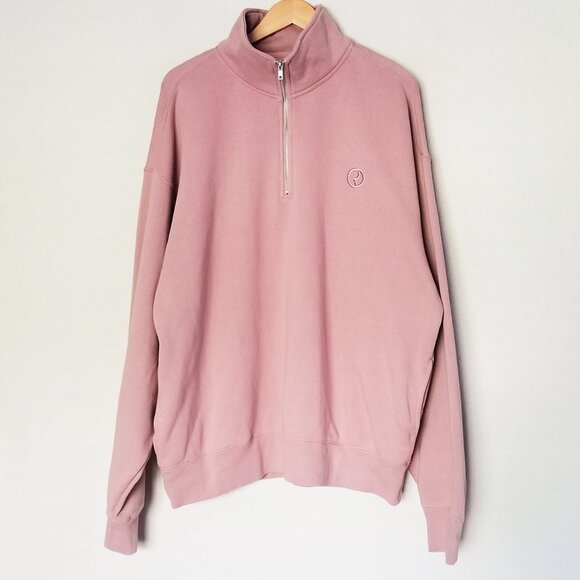 Rare Beauty Everyday Quarter Zip Sweatshirt Pullover Fleece Cozy XL Dusty Rose - Picture 5 of 16